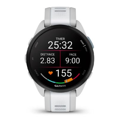 GARMIN Forerunner 165 GPS Smart Watch (43mm., Mist Gray/Whitestone Case, Mist Gray/Whitestone Band)